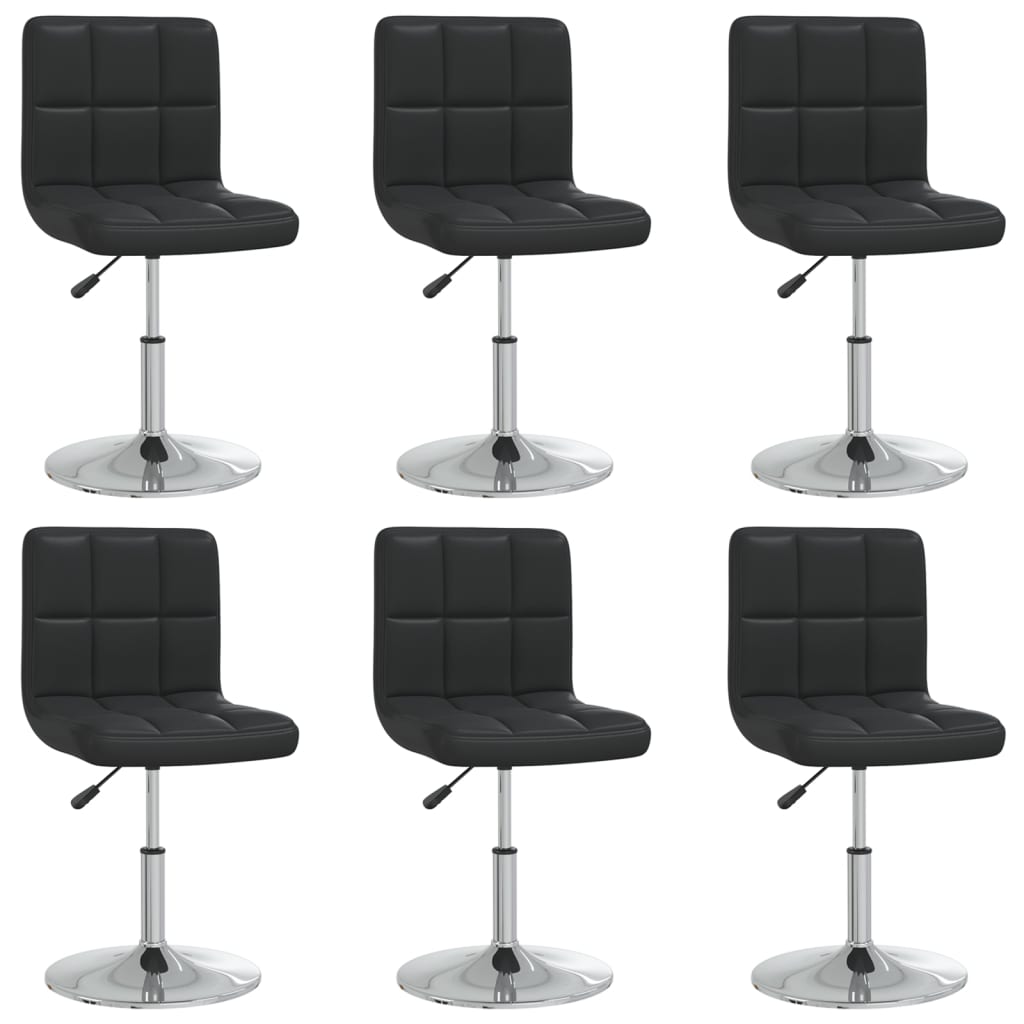 vidaXL Chaises de salle à manger 6 pcs Similicuir Noir