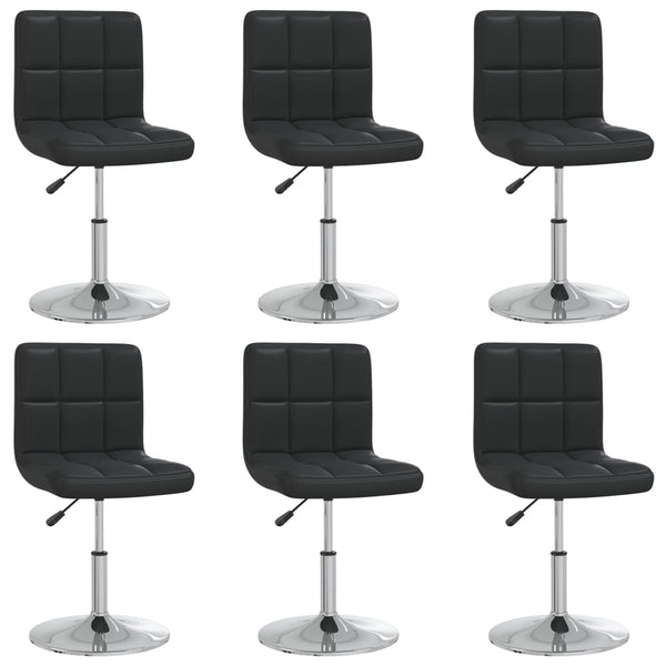 vidaXL Chaises de salle à manger 6 pcs Similicuir Noir