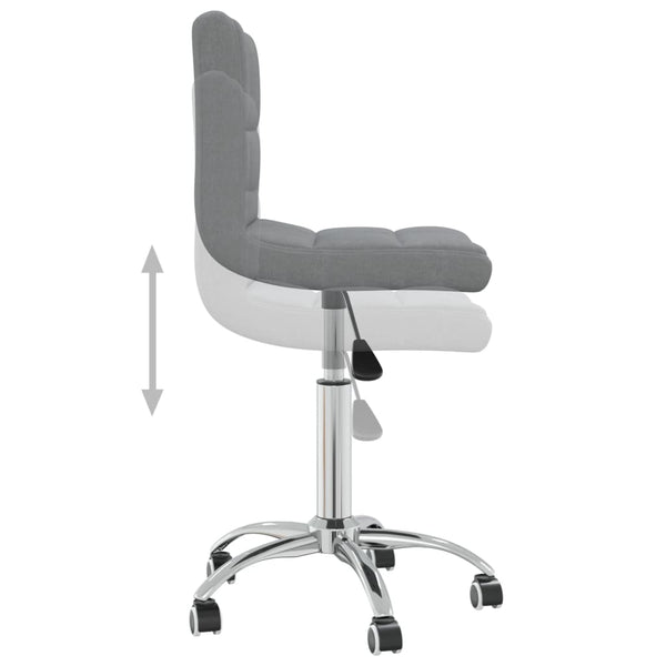 vidaXL Swivel Dining Chair Light Grey Fabric
