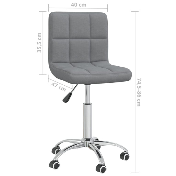 vidaXL Swivel Dining Chair Light Grey Fabric