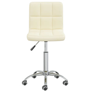 vidaXL Chaise de salle à manger pivotante crème tissu