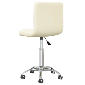 vidaXL Chaise de salle à manger pivotante crème tissu