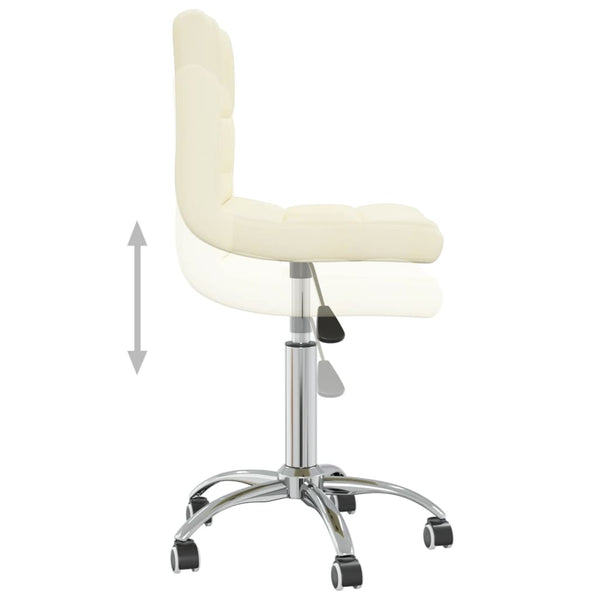 vidaXL Chaise de salle à manger pivotante crème tissu