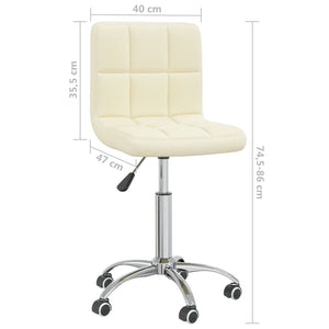 vidaXL Chaise de salle à manger pivotante crème tissu