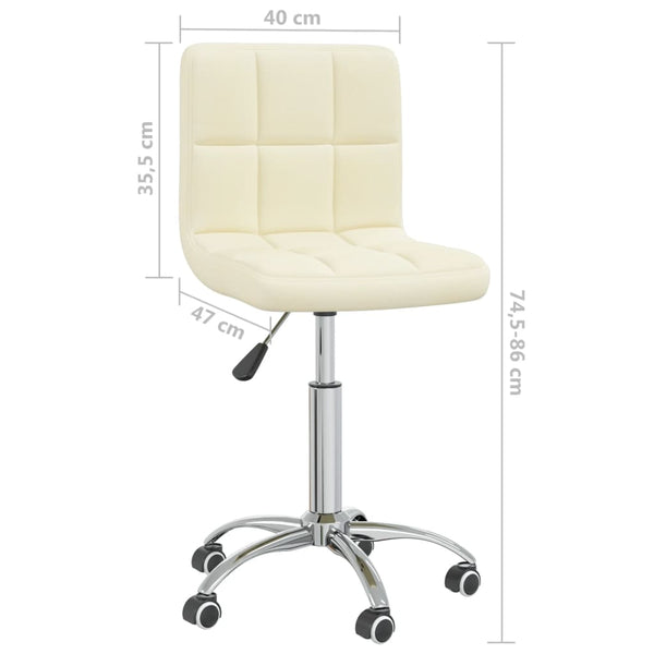 vidaXL Chaise de salle à manger pivotante crème tissu