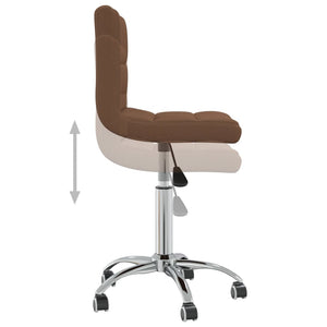 vidaXL Chaise de salle à manger pivotante en tissu marron
