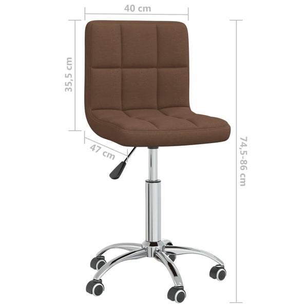 vidaXL Chaise de salle à manger pivotante en tissu marron