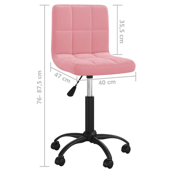 vidaXL Chaise de salle à manger pivotante velours rose