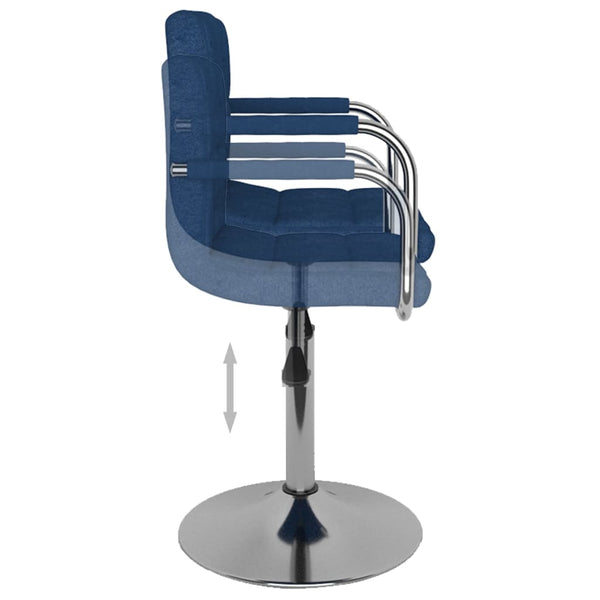 vidaXL Chaise de salle à manger bleue en tissu