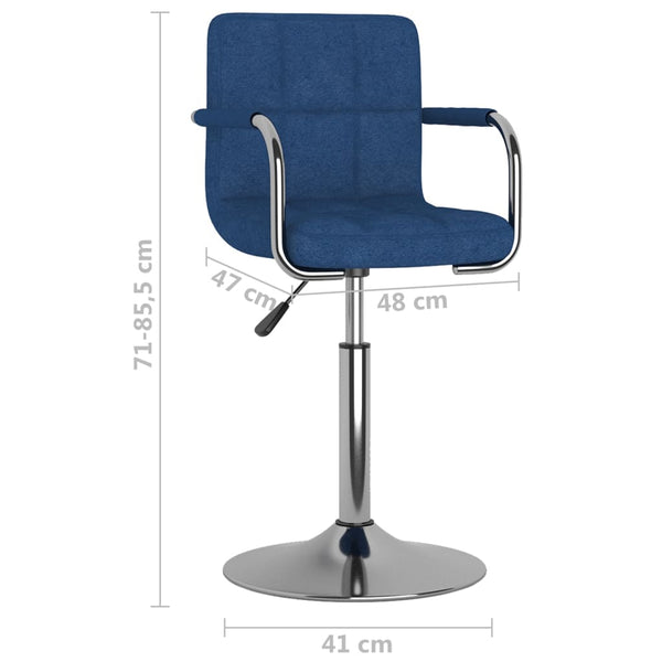 vidaXL Chaise de salle à manger bleue en tissu