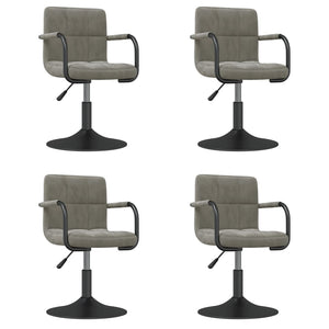 vidaXL Chaises de salle à manger 4 pcs pivotantes velours gris clair