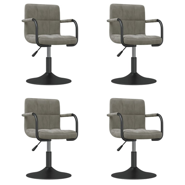 vidaXL Chaises de salle à manger 4 pcs pivotantes velours gris clair