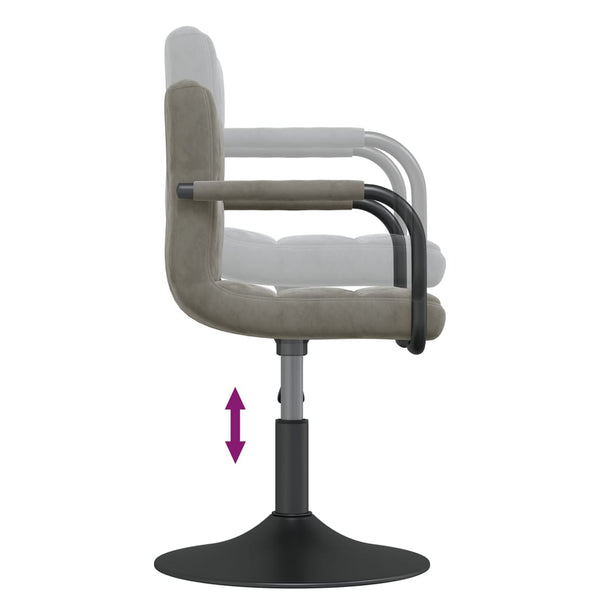 vidaXL Chaises de salle à manger 4 pcs pivotantes velours gris clair