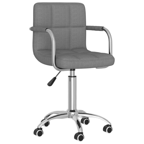 vidaXL Swivel Dining Chair Light Grey Fabric