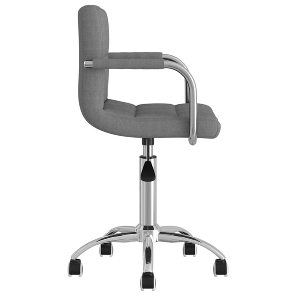 vidaXL Swivel Dining Chair Light Grey Fabric