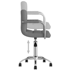 vidaXL Swivel Dining Chair Light Grey Fabric