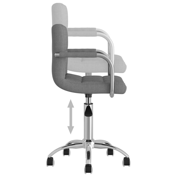 vidaXL Swivel Dining Chair Light Grey Fabric