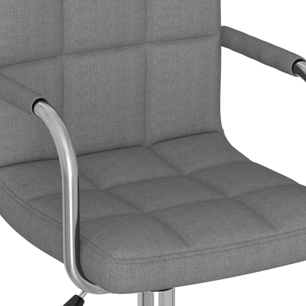 vidaXL Swivel Dining Chair Light Grey Fabric