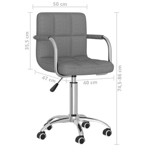 vidaXL Swivel Dining Chair Light Grey Fabric