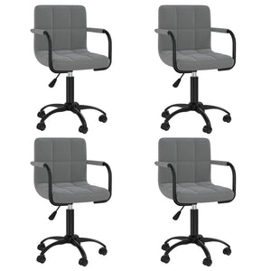 vidaXL Chaises de salle à manger 4 pcs pivotantes velours gris foncé