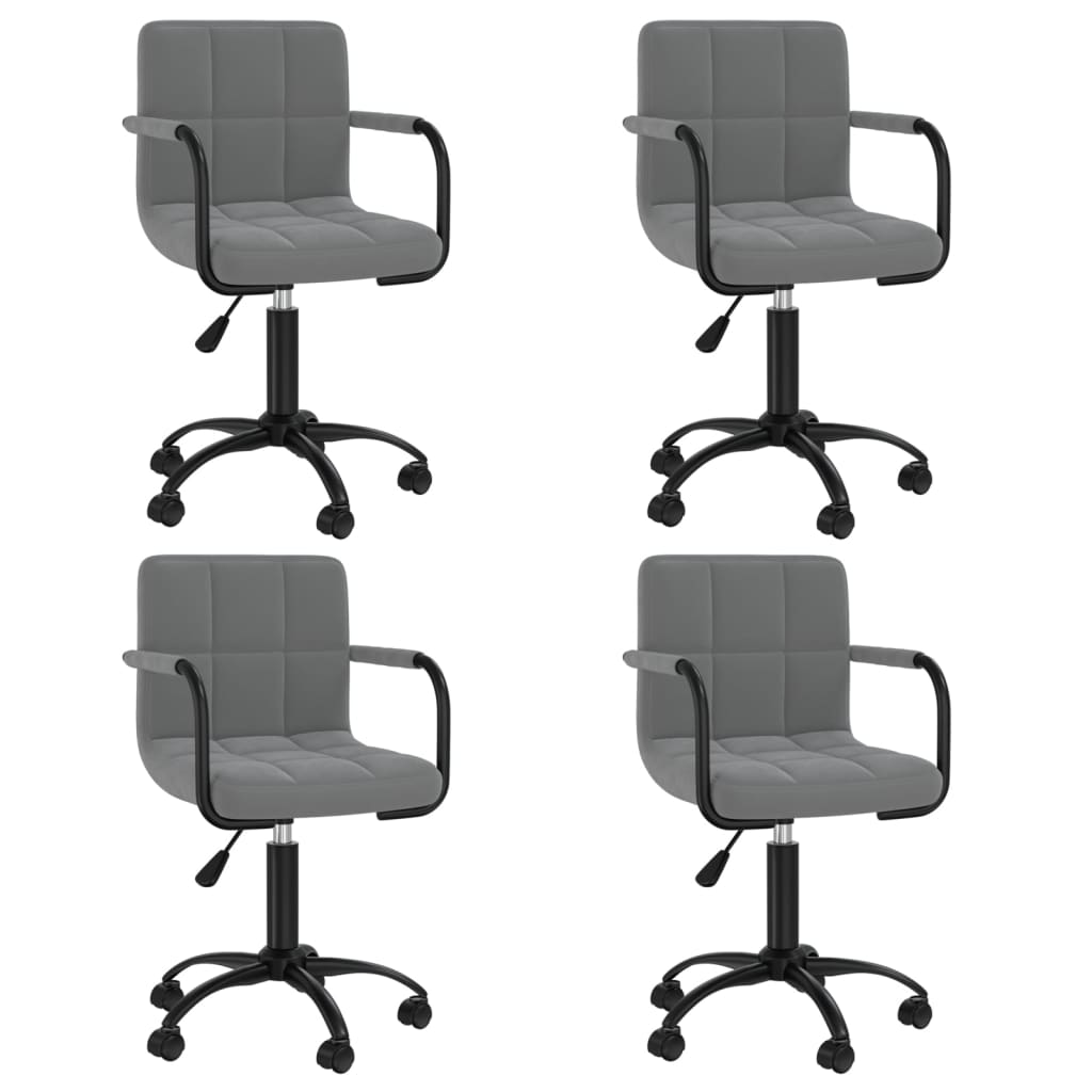 vidaXL Chaises de salle à manger 4 pcs pivotantes velours gris foncé