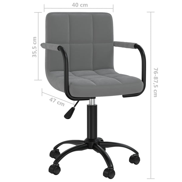 vidaXL Chaises de salle à manger 4 pcs pivotantes velours gris foncé