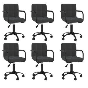 vidaXL Chaises de salle à manger pivotantes 6 pcs Velours noir
