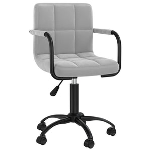 vidaXL Chaise de salle à manger pivotante gris clair velours