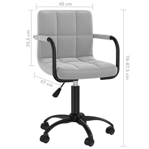 vidaXL Chaise de salle à manger pivotante gris clair velours