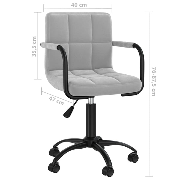vidaXL Chaise de salle à manger pivotante gris clair velours