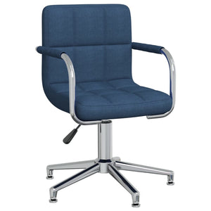 vidaXL Chaise de salle à manger pivotante Bleu Tissu