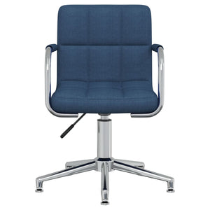 vidaXL Chaise de salle à manger pivotante Bleu Tissu