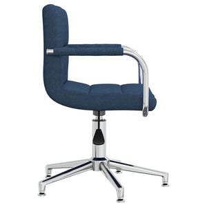 vidaXL Chaise de salle à manger pivotante Bleu Tissu
