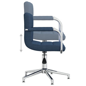 vidaXL Chaise de salle à manger pivotante Bleu Tissu