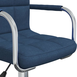 vidaXL Chaise de salle à manger pivotante Bleu Tissu