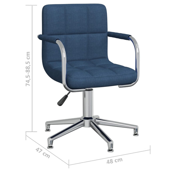 vidaXL Chaise de salle à manger pivotante Bleu Tissu