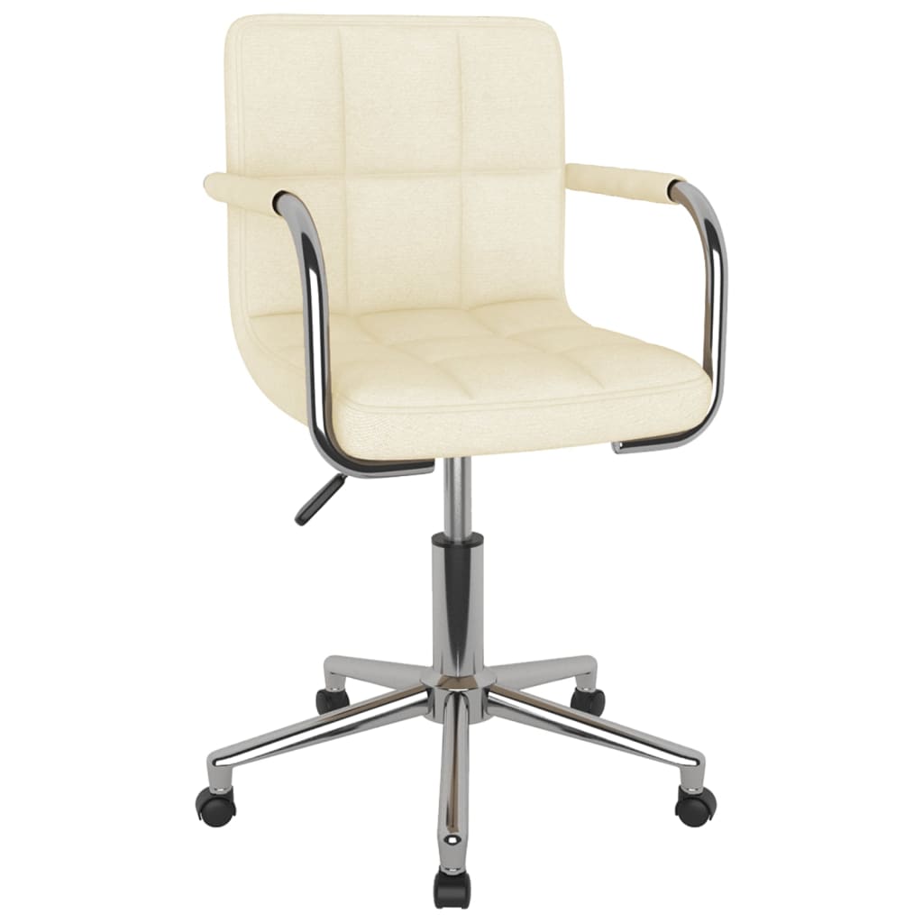vidaXL Chaise de salle à manger pivotante crème tissu