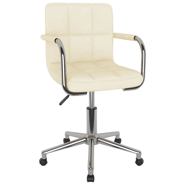 vidaXL Chaise de salle à manger pivotante crème tissu