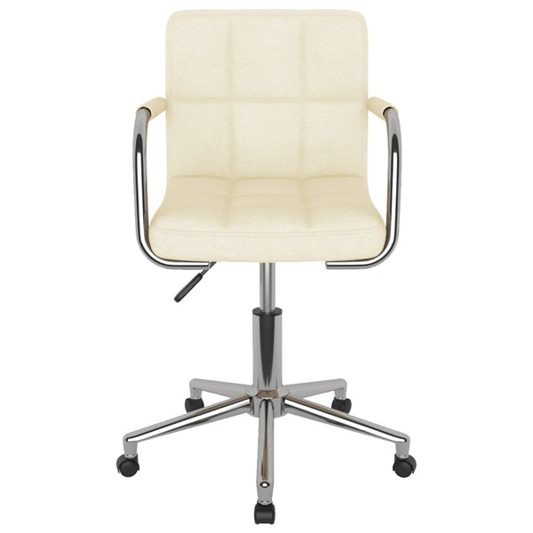 vidaXL Chaise de salle à manger pivotante crème tissu