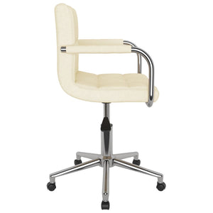 vidaXL Chaise de salle à manger pivotante crème tissu