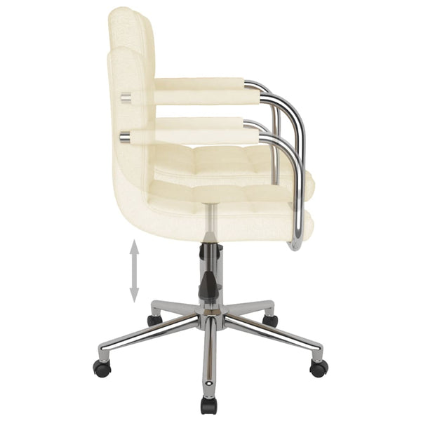 vidaXL Chaise de salle à manger pivotante crème tissu