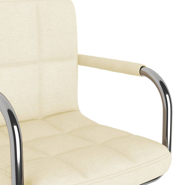 vidaXL Chaise de salle à manger pivotante crème tissu