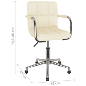 vidaXL Chaise de salle à manger pivotante crème tissu