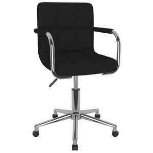 vidaXL Chaise de salle à manger pivotante noire en tissu