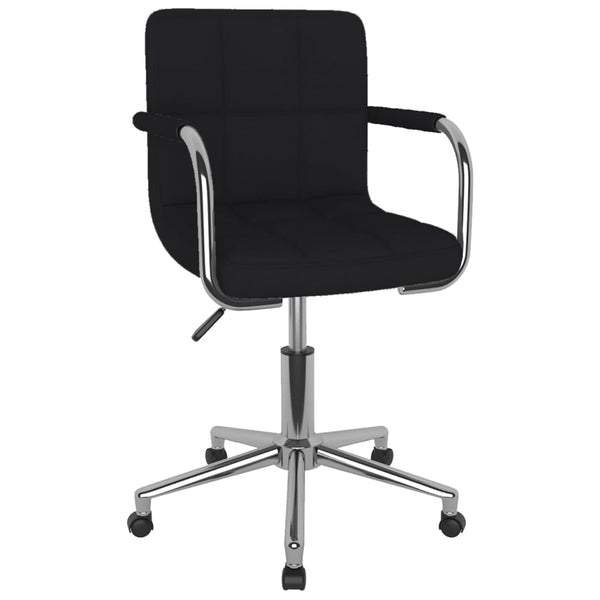 vidaXL Chaise de salle à manger pivotante noire en tissu