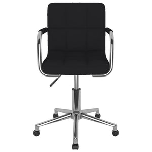 vidaXL Chaise de salle à manger pivotante noire en tissu
