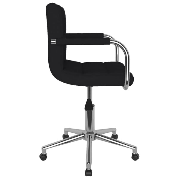 vidaXL Chaise de salle à manger pivotante noire en tissu
