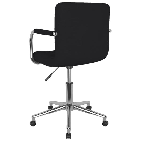 vidaXL Chaise de salle à manger pivotante noire en tissu