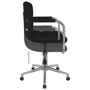 vidaXL Chaise de salle à manger pivotante noire en tissu