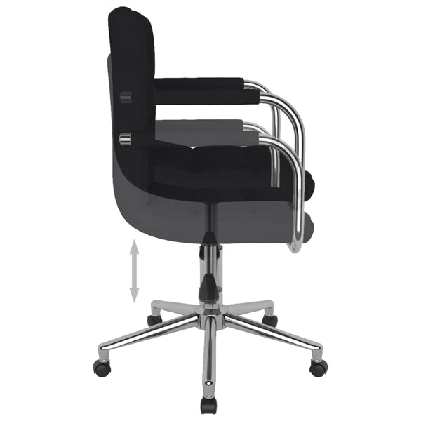 vidaXL Chaise de salle à manger pivotante noire en tissu
